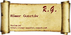 Römer Gusztáv névjegykártya